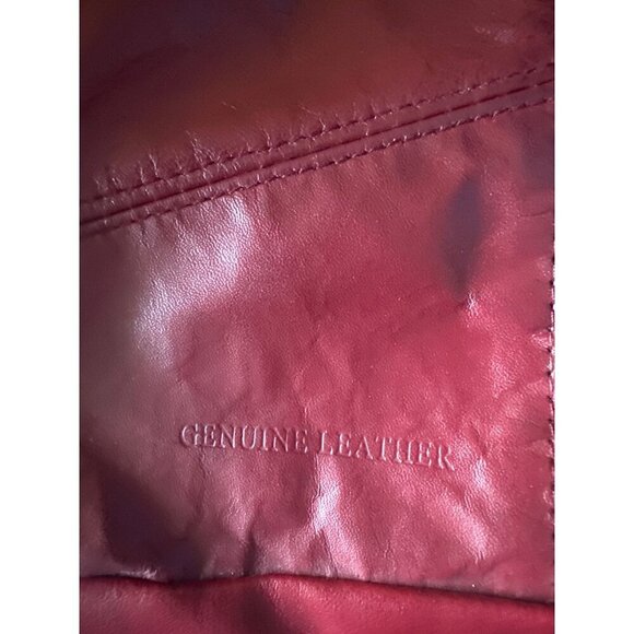 Buxton Red Leather Sling Bag Adjustable Boho Retro 70s 90s Festival Travel Soft - Picture 2 of 14